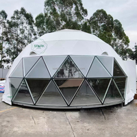 Dôme de glamping en aluminium isolé de 8 m avec cuisine et salle de bain