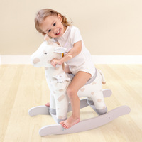 Cheval à bascule en bois style moderne Animal à bascule Fauve à bascule Jouet à bascule Chaise à bascule pour bébé en peluche Cerf Cheval à bascule pour enfants