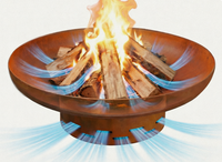 Barbecue rond en acier Corten, foyer extérieur pour brûler du bois, idéal pour la terrasse ou le jardin