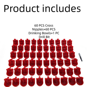 60 Kits de coupelles d'eau automatiques en plastique PP avec embout de perçage pour l'élevage de volailles (poulets, canards, perroquets, pigeons) - Product Image 2