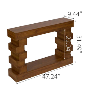 Mesa Consola Moderna de Madera Maciza con Almacenamiento y Acabado Natural Cálido - Product Image 3