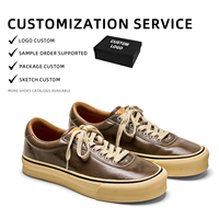 Chaussures de skate rétro en cuir respirant à semelle épaisse unisexe avec logo personnalisé de haute qualité, antidérapantes, décontractées, vente en gros du fabricant