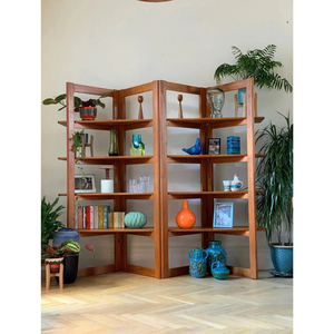 Custom Foldable L-Shaped Bookshelf <strong>Pine</strong> Wood <strong>Corner</strong> Rack for Small Spaces Rustic Display Rack Solid Wood <strong>Corner</strong> <strong>Shelf</strong> - Product Image 5