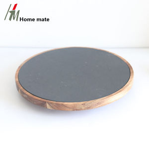 Nuevo producto, decoración del hogar, arte y artesanía, pizarra redonda portátil y tabla de quesos de madera, Susan perezosa - Product Image 4
