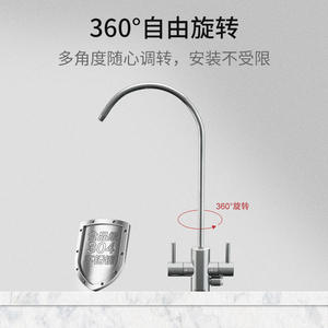 Robinet de cuisine en acier inoxydable à double poignée, style minimaliste, montage sur plan, installation facile, machine de canalisation - Product Image 3