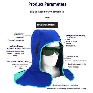 Casquette <span class=keywords><strong>de</strong></span> <span class=keywords><strong>soudeur</strong></span> ignifuge avec doublure en coton isolant thermiquement pour le soudage à l'arc, casque <span class=keywords><strong>de</strong></span> protection thermique - Product Image 6