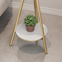 Table d'appoint en fer style verre Changhong pour salon, table de chevet pour chambre à coucher, table basse double couche en verre style minimaliste