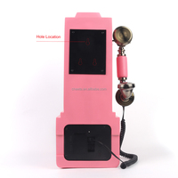 Téléphone de livre d'or audio rose vintage style téléphone public avec bouton d'enregistrement pour mariages et événements