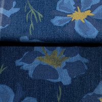 Jupe en jean écologique à motif floral botanique, encre réactive, dégradé naturel, personnalisable, 300M, OEM ODM, pour filles et femmes