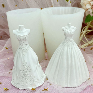 Stampo in Silicone B-5072-23 per Torta, Sapone, Candela, Aromaterapia, con Motivo Abito da Sposa e Gonna Vaporosa, per Creazioni 3D - Product Image 2