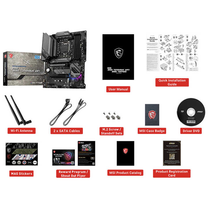 MSI MAG B560 TOMAHAWKWIFI中古ゲーミングマザーボード (LGA 1200 