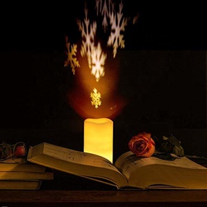 Nến LED Không Lửa Với Đèn Chiếu, Chạy Bằng Pin Thật Với Chiếu Bông Tuyết Và Đèn Chiếu Hẹn Giờ Từ Xa Đèn Tâm Trạng - Product Image 4