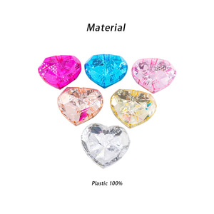 Rhinestone pha lê nhiều màu Jewel Acrylic Trái Tim Kim Cương nhựa cướp biển thạch giáng sinh Valentine bên trang trí nhà - Product Image 2