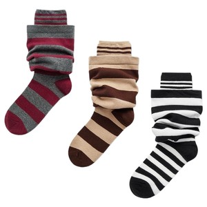Chaussettes amples pour femmes, rayures et carreaux, en fibre de polyester, thermo, pour garder au chaud, pour jeunes de 18 à 40 ans, style régulier W2698 - Product Image 4