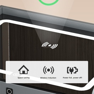Intelligent <strong>Bedside</strong> <strong>Table</strong> with 15W Wireless Charger Fingerprint Security Lock Bluetooth Sound System <strong>LED</strong> Light Nightstand - Product Image 4