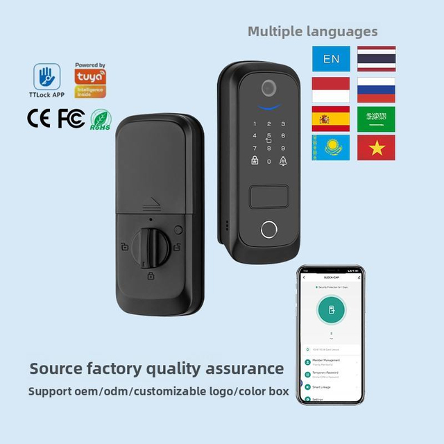 Home Remote Control Knob Deadbolt Lock Aluminum Digital Key Card Ai Biometrics Fingerprint TTLock Tuya Smart Lock Door for Usa