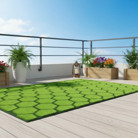 Tapis de gazon artificiel à motifs imprimés en 3D personnalisés, utilisé pour la décoration de bureaux et l'aménagement extérieur