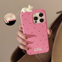 Casing ponsel kucing 3D lucu, casing ponsel tahan guncangan dan tahan jatuh untuk IPhone 16 Plus 15 14 13 12 11pro Max