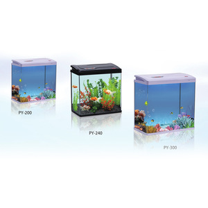 Mini <span class=keywords><strong>Aquarium</strong></span> Carré en Verre Acrylique avec Lumière LED pour Maison, Table Basse ou Salon, Emballage en Boîte - Product Image 1