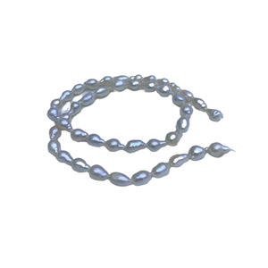 Collar de Perlas de Agua Dulce Blancas en Forma de Gota Barroca de 5-6 mm, Material Semielaborado para Manualidades, Cuentas Sueltas en Forma de Botón - Product Image 5