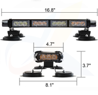 Barre lumineuse d'urgence à 30 LED de 14,5 pouces pour véhicules Accord/Acura, lumière de danger haute intensité double face, 7 modes de clignotement