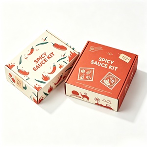 Caja de Papel Artístico Portátil Personalizada de Fábrica de Impresión Profesional, Plegable, para Especias Picantes, Salsas Picantes, Tipo Tacos - Product Image 2