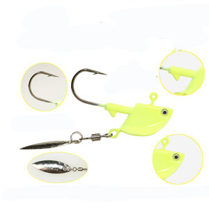ECOODA Fabricant OEM de têtes de jig de pêche, têtes de jig pour swimbaits, jig avec <span class=keywords><strong>lame</strong></span> Willow, peinture colorée phosphorescente, poids rotatif - Product Image 6