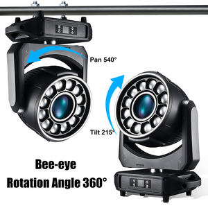 12x60W LED Bee Eye Moving Head Pattern FX Gobo Prism 4in1 RGBW Zoom Projecteurs de Scène DJ Disco Boîte de Nuit Bar Club Événement Fête Personnalisé - Product Image 4