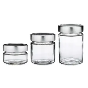 Venda quente 3oz 4oz 8oz 16oz 25oz maionese food grade jam jelly embalagem lug cap hermético mason jar de vidro para mel doce