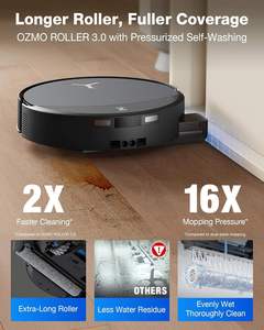 สำหรับหุ่นยนต์ดูดฝุ่นและถูพื้น ECOVACS DEEBOT T90 PRO แรงดูด 30,000Pa พร้อมระบบทำความสะอาดตัวเองทันทีด้วย OZMO Roller Mop - Product Image 5