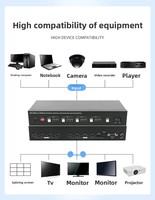 Matrice de commutation HD 4K60Hz Hardrock Metal quatre entrées-quatre sorties pour contrôle du signal d'affichage TV/projecteur, certifiée 12V2A FCC/ROHS/CE