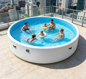 Large Portable Drop Stitch <b>Inflatable</b> Swimming <b>Pool</b> With Filter Cover Roof <b>For</b> Adults Kids Backyard Commercial Use - Product Image 1