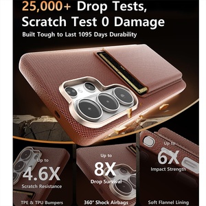 Funda de Teléfono Tipo Cartera Business TechWoven para Samsung S26 S23 S24 S25 Ultra con Tarjetero Magnético Desmontable y Protección Antigolpes - Product Image 4