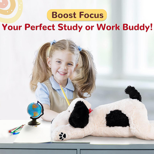 2025 yeni siyah ve beyaz köpek ağırlıklı doldurulmuş hayvanlar ağırlıklı peluş köpek doldurulmuş hayvanlar büyük doldurulmuş köpek peluş yastık - Product Image 2