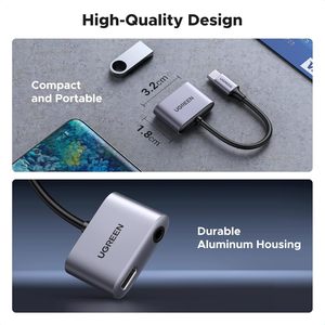 UGREEN-Chargeur casque USB C vers 3.5mm, câble <span class=keywords><strong>adaptateur</strong></span> de type C, convertisseur d'écouteurs AUX 3.5mm pour <span class=keywords><strong>Huawei</strong></span> Samsung - Product Image 6