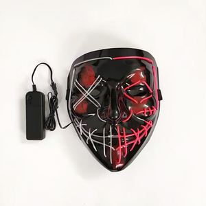Máscara LED de colores mezclados <span class=keywords><strong>para</strong></span> <span class=keywords><strong>Halloween</strong></span>, máscaras luminosas de purga que brillan, máscara facial con luz de neón aterradora, accesorios <span class=keywords><strong>para</strong></span> disfraces de Festival Unisex - Product Image 3