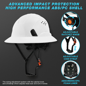 <span class=keywords><strong>Casco</strong></span> <span class=keywords><strong>de</strong></span> Seguridad Industrial ANSI Z89.1 Tipo II Clase C con Borde Completo, Personalizable, para Construcción, Venta al Por Mayor, Color <span class=keywords><strong>Blanco</strong></span> - Product Image 3