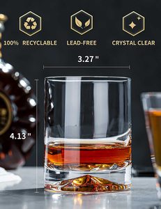 Vasos de Cristal Soplado a Mano <span class=keywords><strong>para</strong></span> Cócteles Doble Old Fashioned, Vasos de Whisky Sólidos, Vasos Lowball - Product Image 4