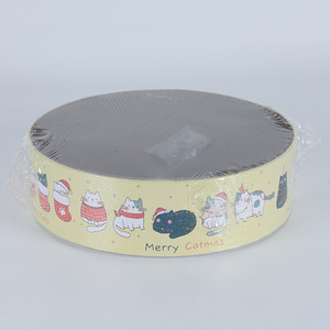 Rascador Redondo para Gatos, Azul, Rosa, Amarillo, Cartón Corrugado de Alta Densidad, Juguete Duradero para Gatos de Navidad - Product Image 2