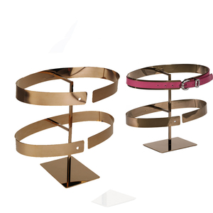 Vente en gros Comptoir présentoir à ceintures en acier inoxydable Magasin d'or Présentoir à ceintures sur pied simple - Product Image 6