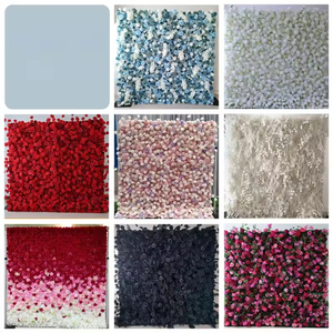 High-quality real touch Wedding Supplies Floral Wall Panel Decoration Blue Rose Flower Wall <b>Backdrop</b> - Product Image 3