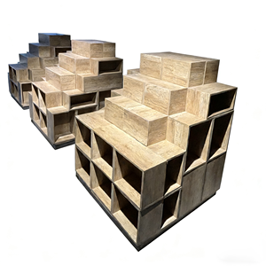 رفوف عرض خشبية معدنية ثقيلة مزدوجة الجوانب للمتاجر ومحلات السوبر ماركت ومحلات الملابس والمساحات التجارية الأخرى - Product Image 2