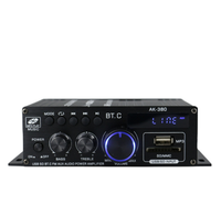 AK380 Amplificateur de son HiFi BT 5.0 Amplificateur de puissance Classe D BASS Amplificateur audio stéréo Haut-parleur Support Maison/Voiture