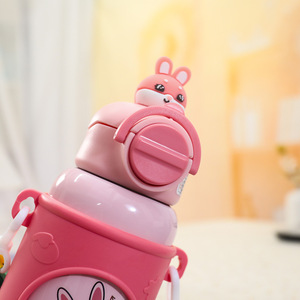 Children Stainless Steel Vacuum <b>Flask</b> Cartoon Design BPA Free Back To School Water <b>Bottle</b> With Straw Lid - Product Image 4