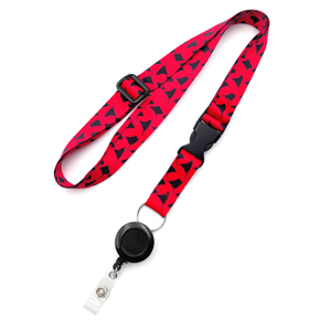 Retractable <b>Polyester</b> Neck <b>Lanyard</b> with Custom Logo Silk Screen Printing Badge Reel & ID Card Holder Keychain - Product Image 6