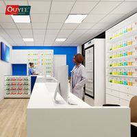 Étagères et présentoirs de pharmacie modernes, pliables, détachables et rotatifs pour les magasins de dispensaires, avec hauteur réglable