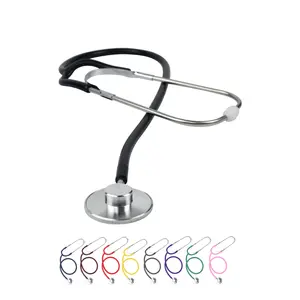 Harga Grosir Logo OEM Medis Portabel Dokter Suster Warna Merah Tunggal Kepala Ganda Tabung Ganda Stetoskop dengan Casing