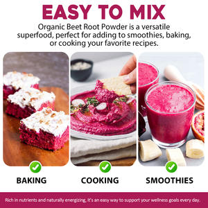 솔로트리 유기농 비트루트 파우더 비건 슈퍼푸드 보충제 레드 동결건조 비트 뿌리 추출물 파우더 베이킹 주스 음료용 - Product Image 5