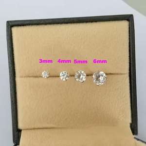 A2632 <span class=keywords><strong>Boucles</strong></span> <span class=keywords><strong>d</strong></span>'<span class=keywords><strong>oreilles</strong></span> à clous en zircon avec pierres de naissance tendances en <span class=keywords><strong>or</strong></span> 14 carats pour femmes et filles - Product Image 3