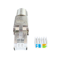 Connecteur Ethernet RJ45 CAT6A à fiche modulaire sans outil, équipement de fibre optique FTTH, adaptateur 8P8C M12 avec placage or 3U